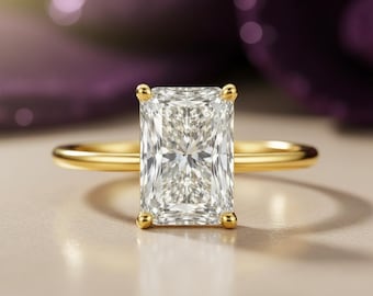 14K Gelbgold strahlender Diamant Solitär Ring - 6.51 ct IGI zertifiziert