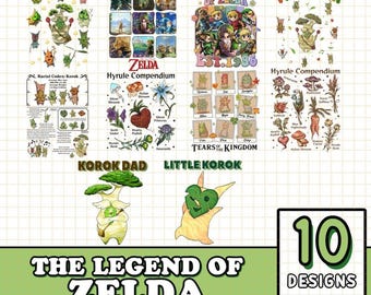 Paquete de 10 diseños PNG de Legend of Zelda / Korok, Tears of Kingdom (Descarga digital)