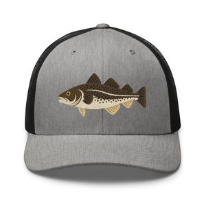 Atlantische kabeljauwhoed, geborduurde visvaderhoed, vissershoed, cadeau kustvisser