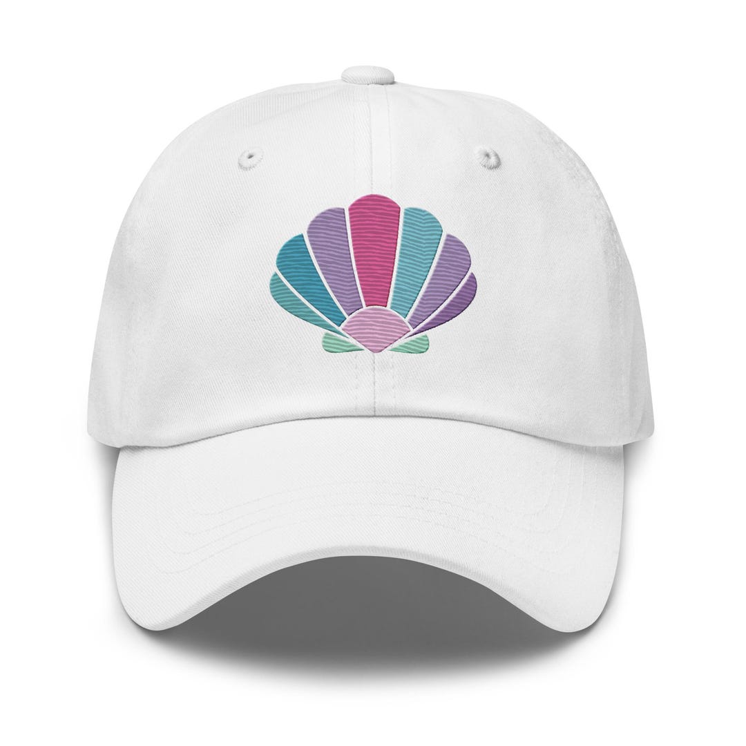 Pastel Seashell Hat, Mermaid Dad Hat, Beach Embroidered Cap, Beach ...