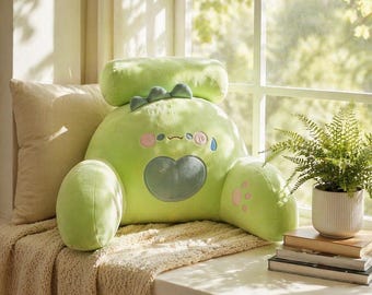 Almohada de peluche Kawaii para la espalda, linda almohada de lectura con forma de animal, cojín de descanso para la cama con soporte para el cuello, cerdo, gato, dinosaurio, husky.