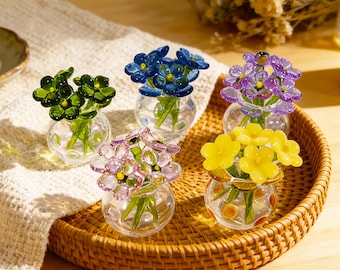 Mini Spring glass flower bouquet,Eternal Bouquet,Flower gift for mom,Mother's Day Gift,Valentine's Day gift,Floral Home Decor,Custom Gift