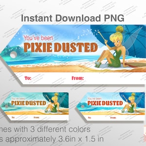 Pixie Dust Gift Tags, You&#39;ve Been Pixie Dusted, DCL, Fish extender tags, Pixie dusted, Instant download PNG