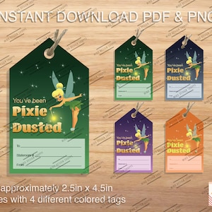 Pixie Dust Gift Tags, You&#39;ve Been Pixie Dusted, DCL, Fish extender tags, Pixie dusted, Instant download PDF, Instant download PNG