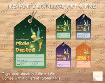 Pixie Dust Gift Tags, You've Been Pixie Dusted, DCL, Fish extender tags, Pixie dusted, Instant download PDF, Instant download PNG