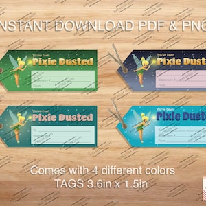 Pixie Dust Geschenkanhänger, Du bist Pixie Dusted, DCL, Fisch-Extender-Tags, Pixie dusted, Sofortiger download PDF, Sofortiger download PNG
