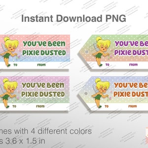 Pixie Dust Gift Tags, You&#39;ve Been Pixie Dusted, DCL, Fish extender tags, Pixie dusted, Instant download PNG