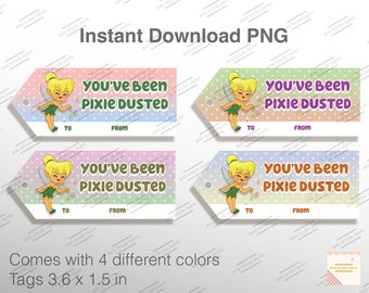 Pixie Dust Gift Tags, You've Been Pixie Dusted, DCL, Fish extender tags, Pixie dusted, Instant download PNG