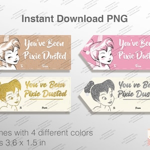 Pixie Dust Gift Tags, You&#39;ve Been Pixie Dusted, DCL, Fish extender tags, Pixie dusted, Instant download PNG