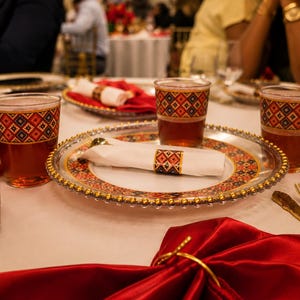 Habesha Party Plate Set | Ethiopian Eritrean Disposable Dinnerware (12-50 Guests)