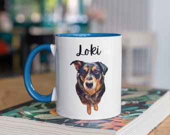 Custom Pet Mug 11oz, Custom Pet Mug 15oz, Personalized Pet Ceramic Mug, Custom Cat Mug, Custom Dog Mug, Pet Portrait Mug, Pet Photo Mug