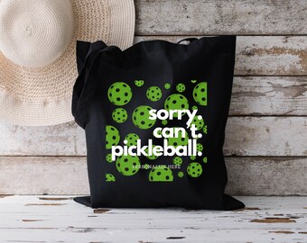 Pickleball Cotton Canvas Tote Bag, Pickleball Tote, Pickleball Bag, Pickleball Accessories, Pickleball Bags, Pickleball Personalized, Custom