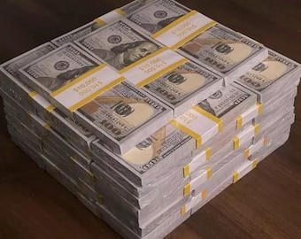 100K Full Print Play Prop Money –  100 Dollars Bills Stack, Movie & Photo Prop,  Money for Movies, Parties, TikTok , Instagram!