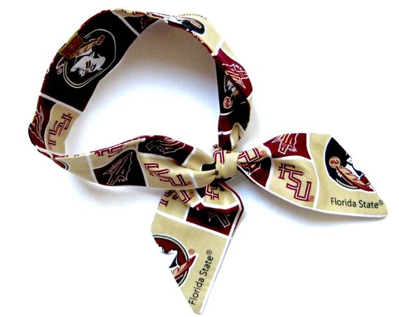 FSU Noles scarf for neck, ponytail, bun or handbag. Seminoles gift for alumni, college bound or fans, college apparel. Ready to Ship