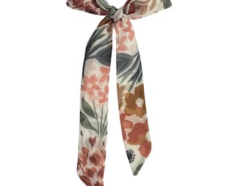Floral Hair Tie Scarf - Versatile Accessory for Ponytail, Braid, Bun, or Headband