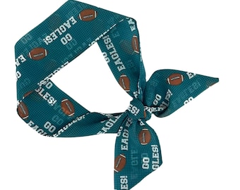 Philadelphia Eagles Ladies Hair Scarf for Ponytail, Bun or Handbag. NFL Eagles Gift. Fly Eagles Fly. Women's Neck Scarf, Ready to Ship