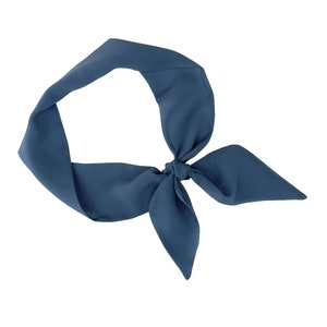 Versatile Dark Blue-Gray Hair Scarf: Ponytail Tie, Neck Accessory, Handbag Ribbon for Women - Ready to Ship
