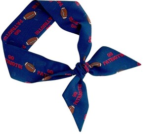 New England Patriots Women's Skinny Scarf for Ponytail, Bun or Handbag - Perfect Fan Gift