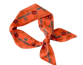 Miami Dolphins Women's Skinny Scarf for Ponytail, Bun or Handbag - Perfect Fan Gift