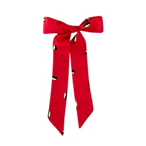 Cachecol de cabelo de pinguim. Faixa de cabelo de tecido para rabo de cavalo, coque ou trança. Cachecol fino feminino para pescoço. Toque de moda, pronto para envio