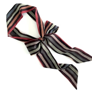 Colorful Striped Skinny Scarf for Multiple Uses: Head Wrap, Hairband, Neck Tie, Belt Sash. Ready to Ship