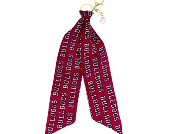 Georgia Bulldogs Scarf Keychain with 'G' Charm - UGA Fan Gift for Students, Alumni & Dawgs Supporters