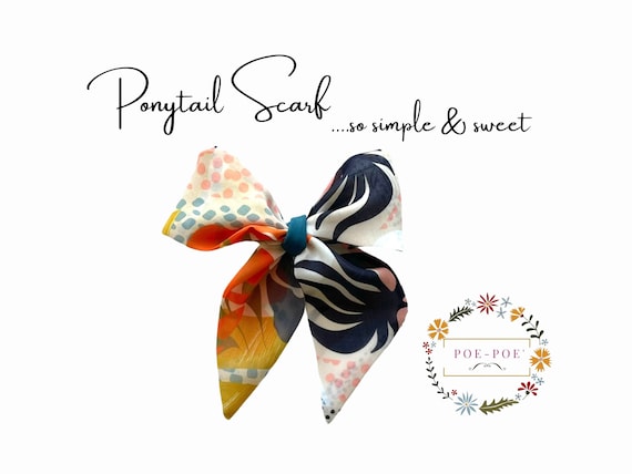 Short Hair Bow Hair Tie. Small Fabric Hair Tie for Ponytail, Bun or Handbag. Cute Fashion Accent. Ready to Ship