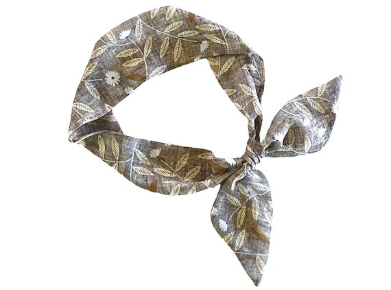 Short hair scarf. Fabric hair tie for ponytail, bun, braid or handbag. Lightweight neck scarf for women.  Ready to Ship