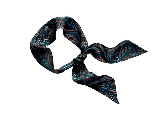 Long Skinny Scarf for Ponytail, Bun, Top Knot or Hat Band. Narrow Women Neck Accessory