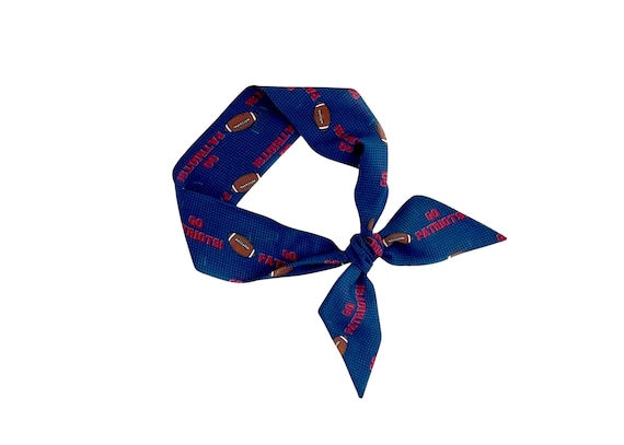 New England Patriots Women's Skinny Scarf for Ponytail, Bun or Handbag - Perfect Fan Gift