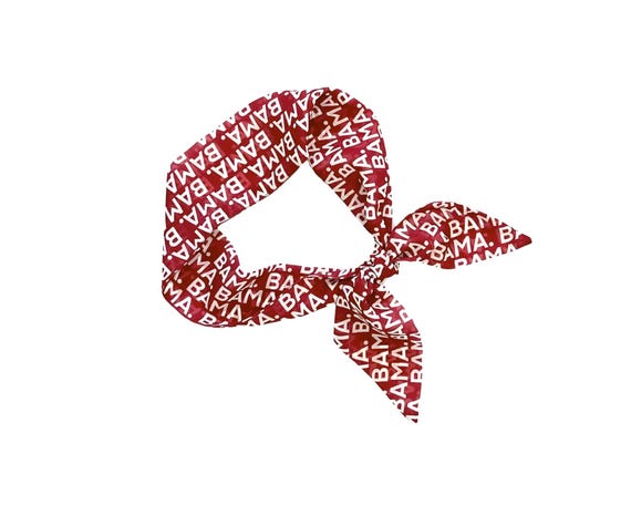 Alabama Crimson Roll Tide Fabric Hair Tie - Versatile Accessory for Ponytail, Bun, Braid, or Handbag - Ready To Ship