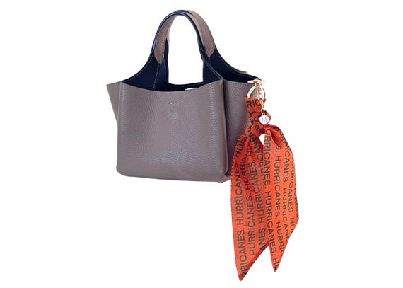 University of Miami Scarf Keychain with "M" Charm - The U Fan Gift for Students, Alumni & Hurricanes Supporters