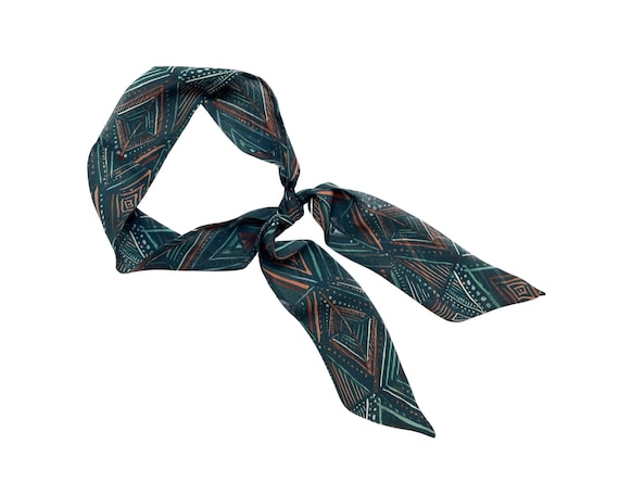 Long Skinny Scarf for Ponytail, Bun, Top Knot or Hat Band. Narrow Women Neck Accessory