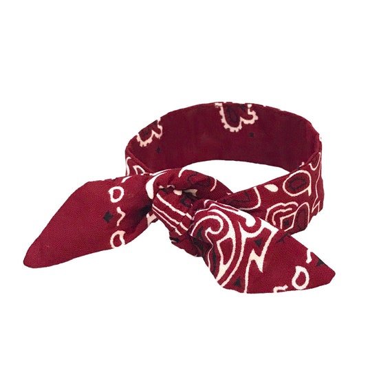 Maroon Top Knot Bun Wrap - Adjustable Wire Twist Tie Hairband for Ponytail, Rockabilly Costume Accent