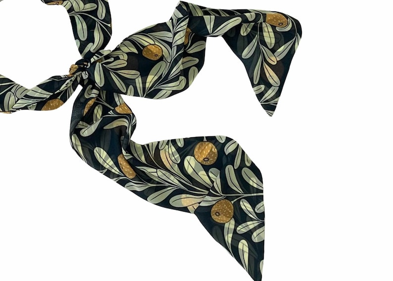 Ladies wide scarf. Long scarf to use as a neck tie, belt sash, hair or hat scarf. Year around lightweight chiffon fabric. Ready to Ship image 4