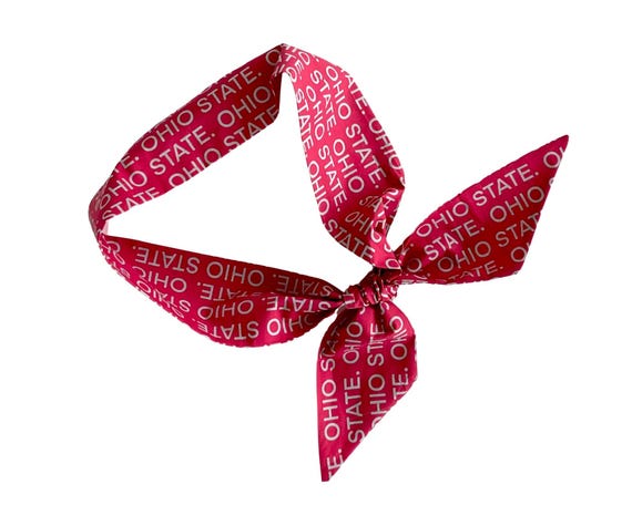 Ohio State University Hair Scarf: Buckeyes Fabric Tie for Ponytail, Bun, Neck, Head or Handbag - Fan Gift - Ready to Ship
