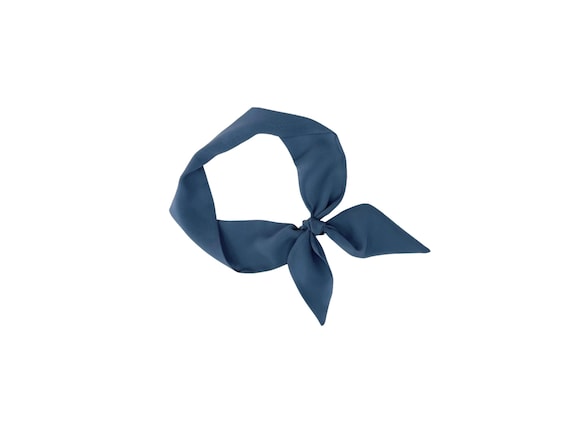 Versatile Dark Blue-Gray Hair Scarf: Ponytail Tie, Neck Accessory, Handbag Ribbon for Women - Ready to Ship