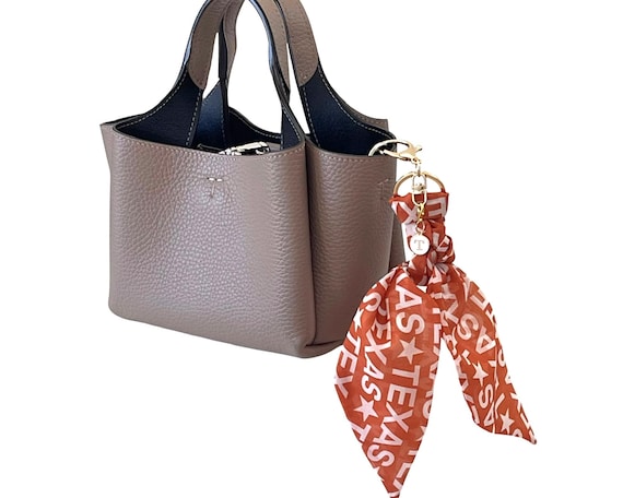 University of Texas Longhorns Scarf Keychain with Letter "T" Charm - Fan, Student & Alumni Gift - Ready to Ship