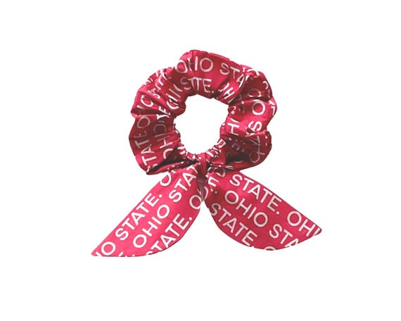 Ohio State Buckeyes Scrunchie Scarf: Versatile Fabric Tie for Hair, Wrist, or Bun - Fan Gift - Ready to Ship