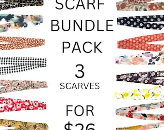 Scarf Bundle - Versatile Narrow Hair Scarves: Ponytail, Braid or Bun. Accessories for Women, Teens & Ladies - Ready to Ship