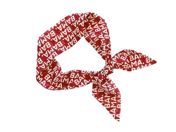 Alabama Crimson Roll Tide Fabric Hair Tie - Versatile Accessory for Ponytail, Bun, Braid, or Handbag - Ready To Ship