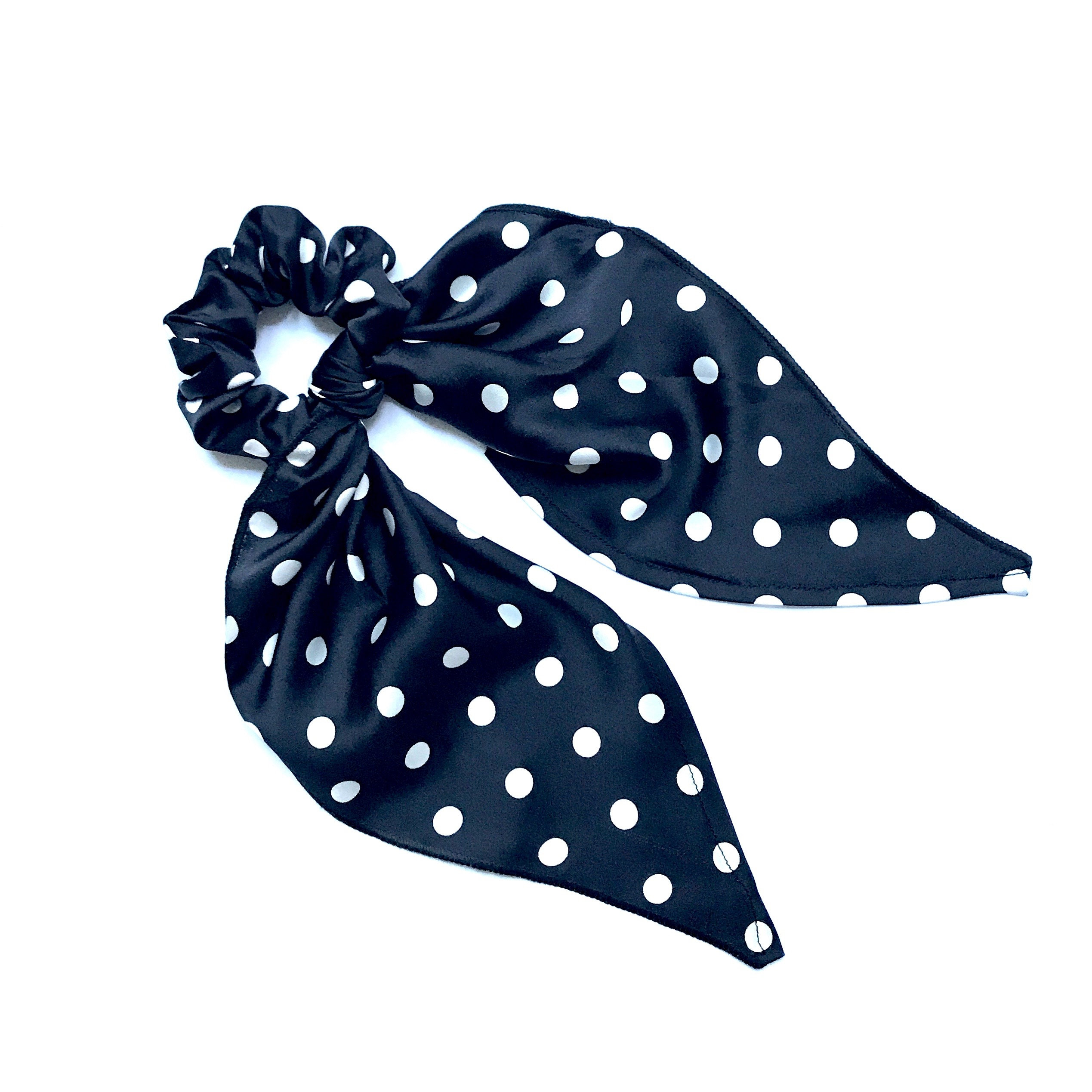 Silk polkadot Scrunchie with scarf