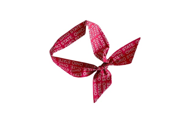 Ohio State University Hair Scarf: Buckeyes Fabric Tie for Ponytail, Bun, Neck, Head or Handbag - Fan Gift - Ready to Ship
