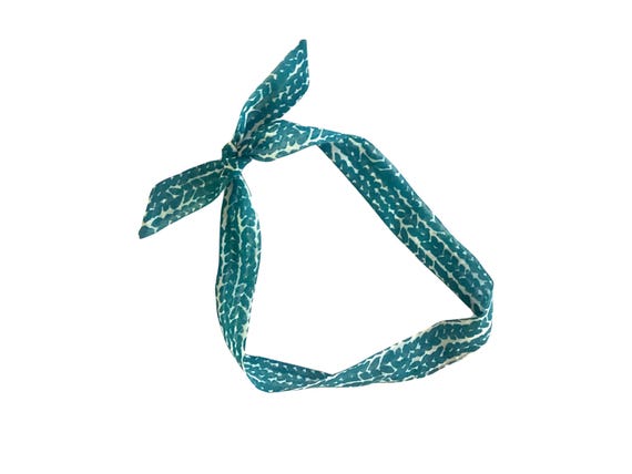 Extra skinny hair scarf for women.Fabric hair tie for ponytail, braid, bun or handbag. Offered in three different widths - Ready to Ship