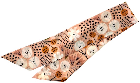 Versatile Floral Ladies Wide Scarf: Neck Tie, Hair Wrap, Hat Accessory - Spring/Summer/Fall Fashion - Ready to Ship