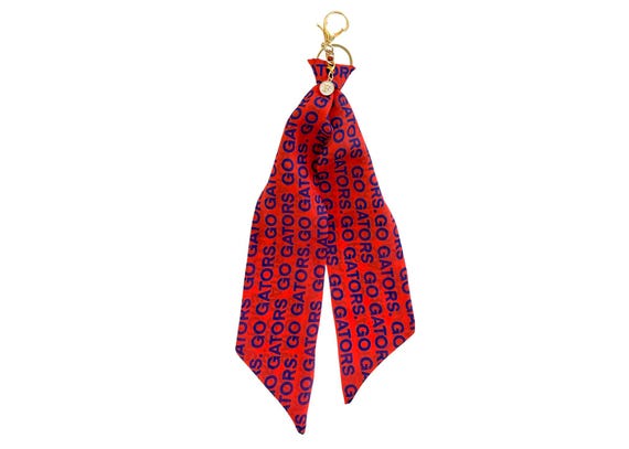 UF Gators Scarf Keychain including Letter "F" Charm. Gift for Fans, Students & Alumni - Ready to Ship