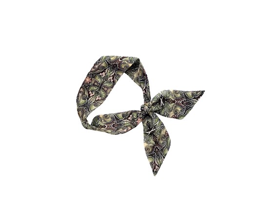 Short Hair Scarf. Fabric Tie for Ponytail, Bun, Braid, Top Knot or Handbag Thin Skinny Neck Scarf Women