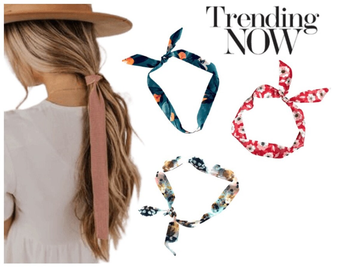 Head Scarf for Women. Floral Hair Scarf for Ponytail Braid or Etsy