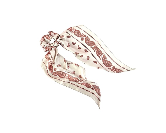 Long Tail Silk Scrunchie Scarf for Women's Hair Styling - Versatile Fashion Accessory - Ready to Ship