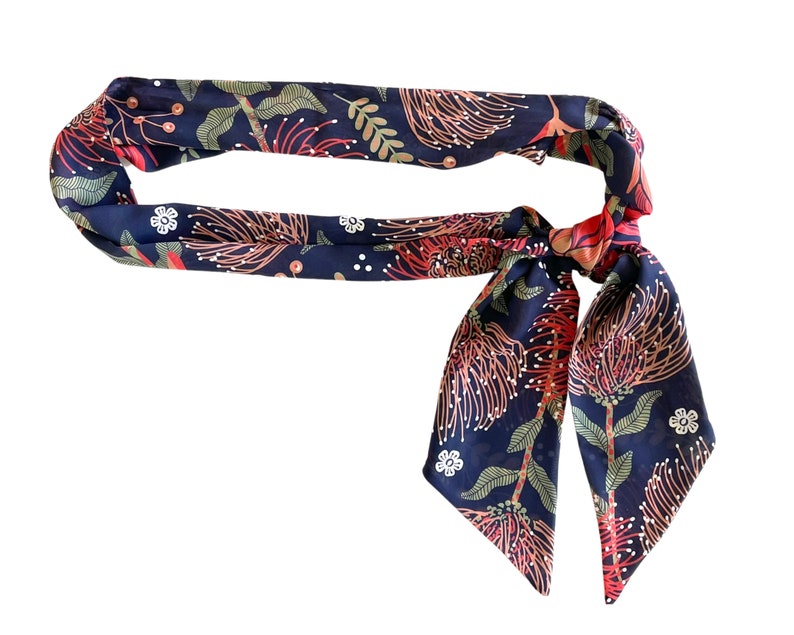 Wide Chiffon Scarf - Women Hair Wrap - Belt Sash -Lightweight Neck Scarf image 3